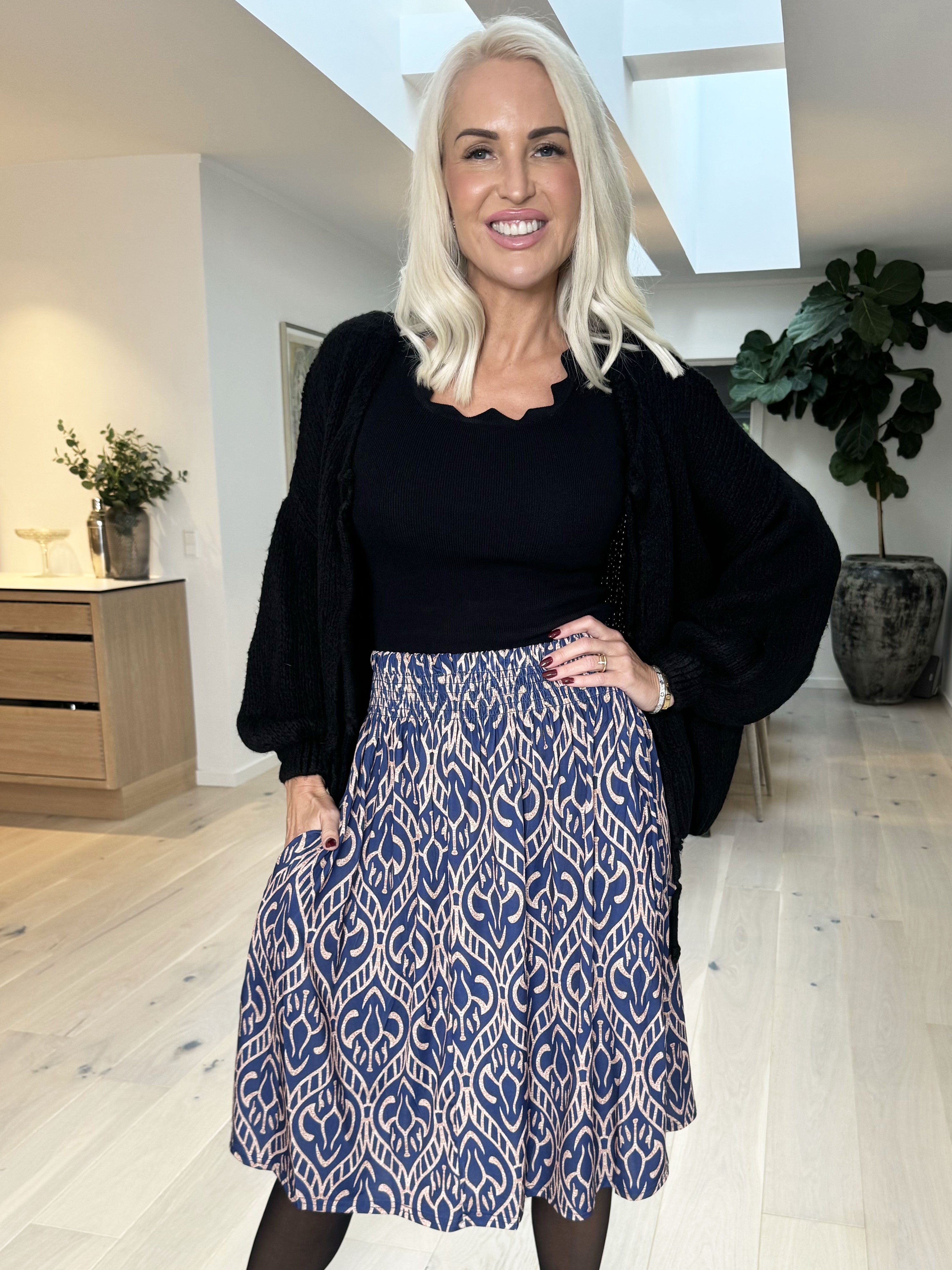 Pams Boho Skirt - Nederdel i krølfrit stof med lommer